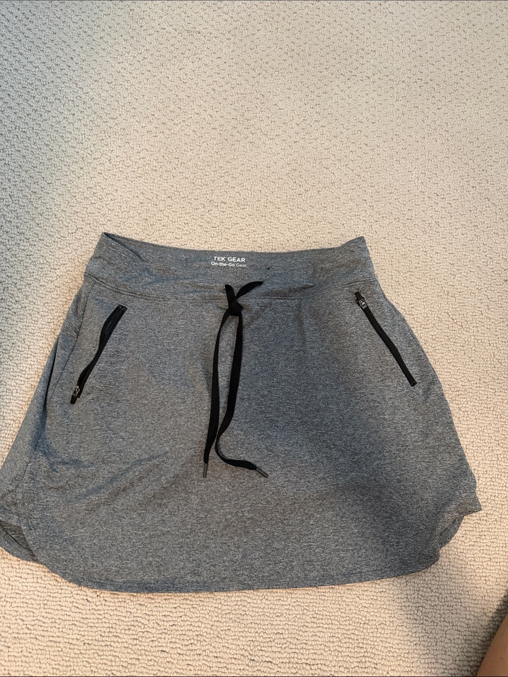 tek gear Heather Gray Athletic Skort with Black Drawstring